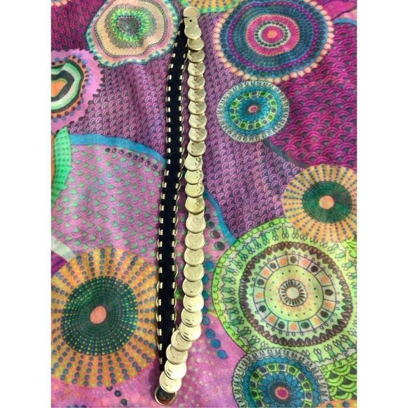 Vintage Gold Coin Stretch Belt ~ So Cute! Medium - Picture 9 of 16